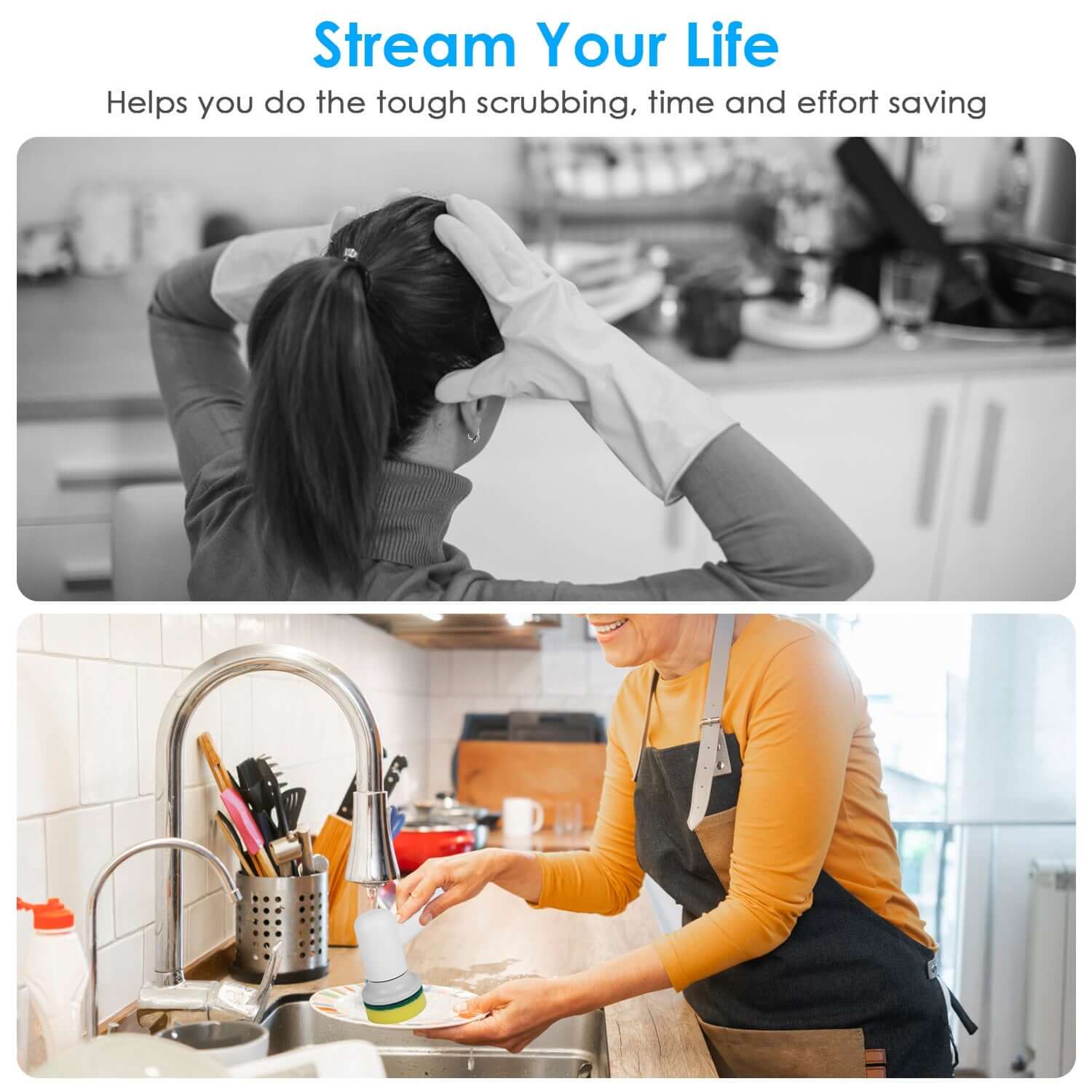 1Set Electric Handheld Spin Scrubber Cordless Cleaning Brush With 2 Rotating Speeds 3 Cleaning Brushes Rechargeable Shower Scrubber For Kitchen Dish Bathtub Sink Tile - The Oasnin