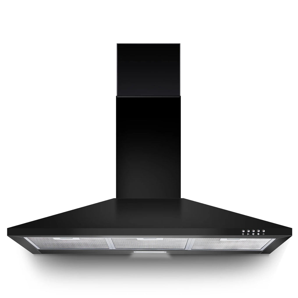 36 Inch Range Hood, 450CFM Wall Mount Stainless Steel Kitchen Vent Hood - 3 - Speed Exhaust Fan, LED Light & Push Button Control - The Oasnin