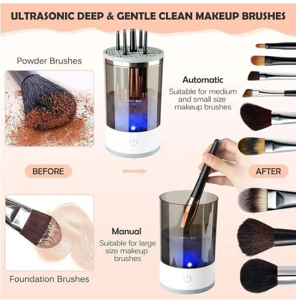 Automatic Brush Cleaner Electric Makeup Brush Cleaning Machine Fast Clean Dryer - The Oasnin