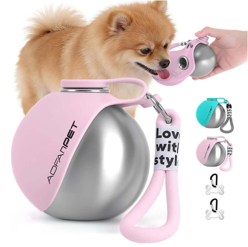 Creative Portable Outdoor Pet Stainless Steel Water Cup Small Dog Water Bottle Convenient Dog Drink Dispenser Puppy Travel Portable Water Bowl Pet Products - The Oasnin