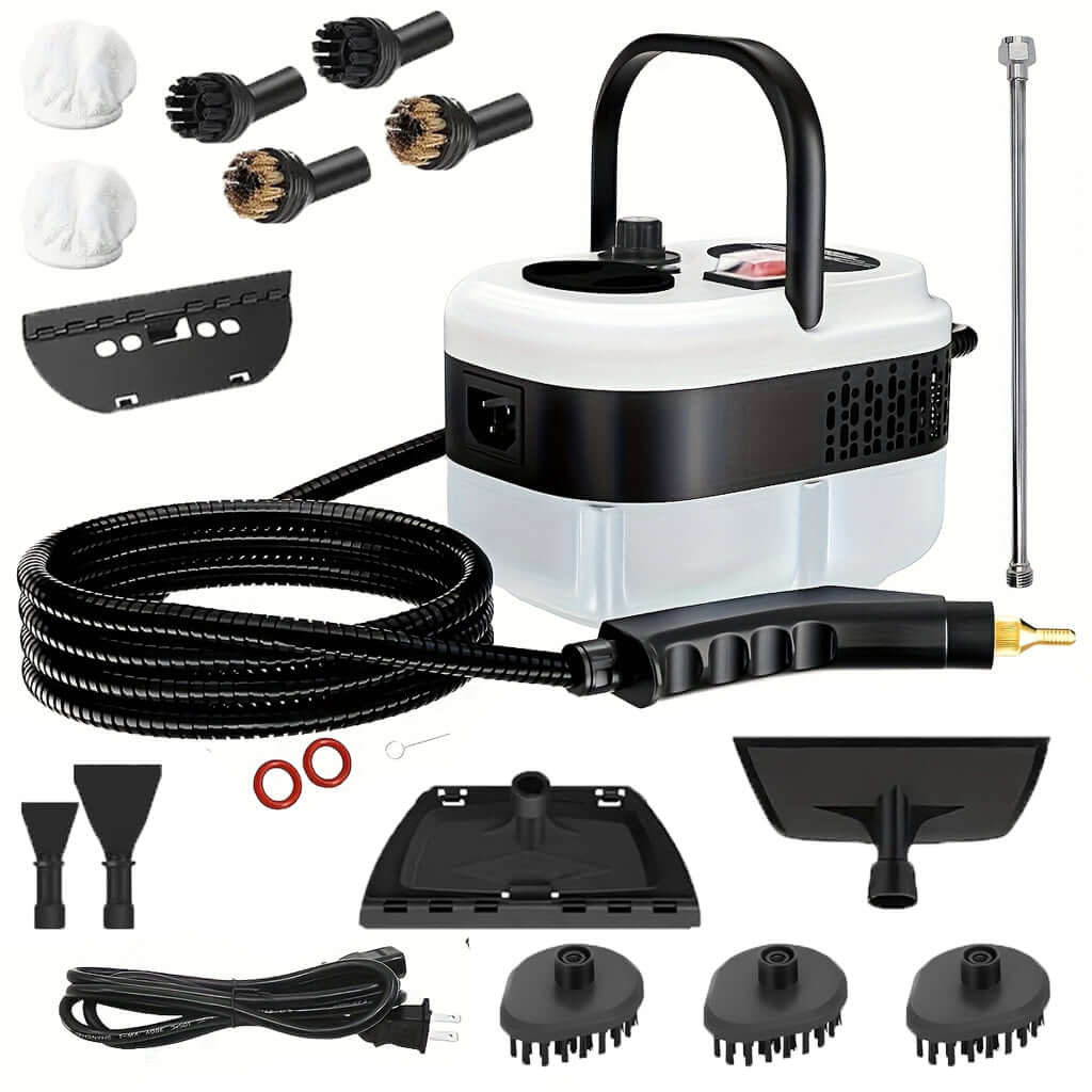 Handheld Steam Cleaner, Steamer For Cleaning, 2500W Pressurized Steam Cleaner With 1.2L Water Tank And 12 Attachments, Portable Steamer Cleaner For Home Car Kitchen Bathroom Furniture Tile Grout - The Oasnin