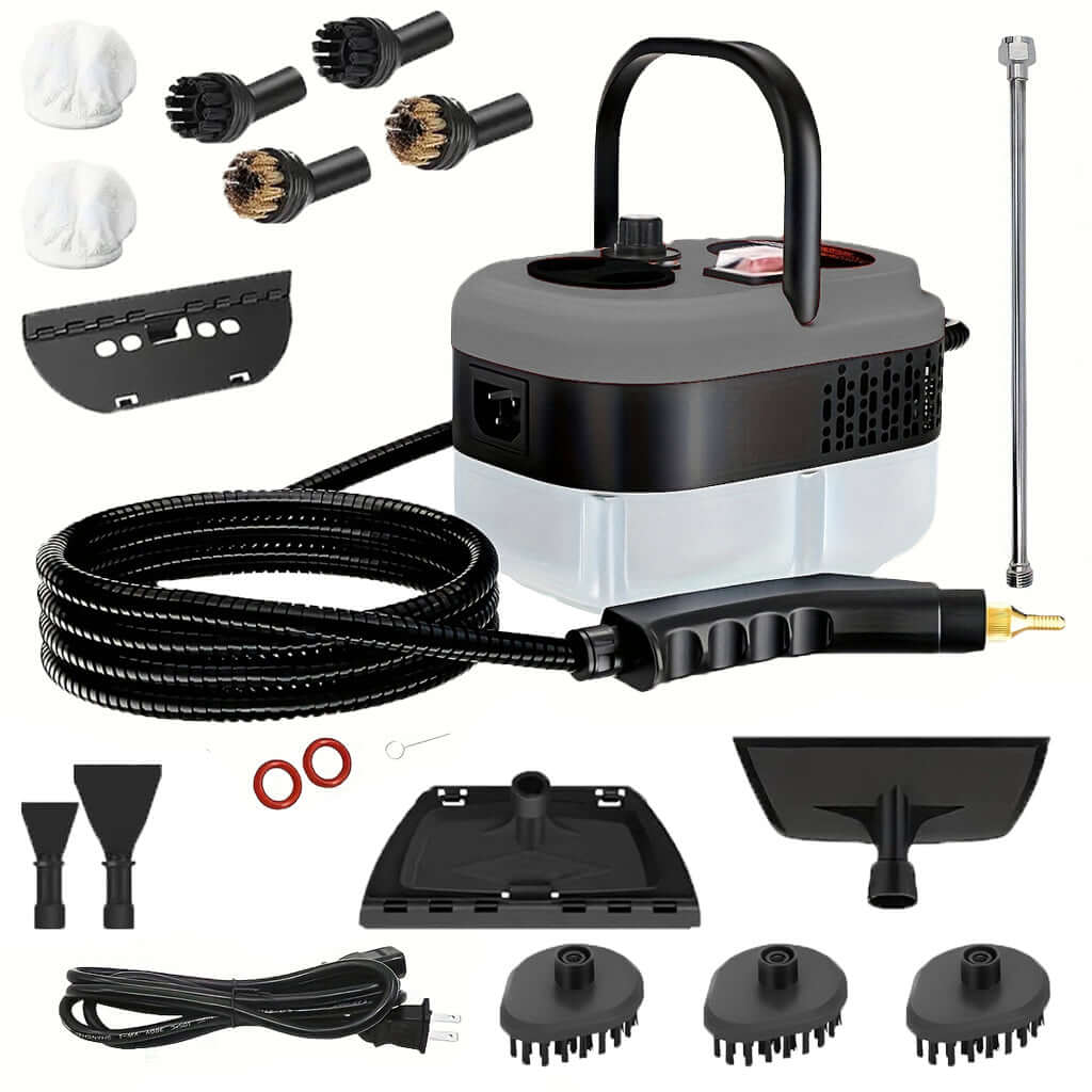 Handheld Steam Cleaner, Steamer For Cleaning, 2500W Pressurized Steam Cleaner With 1.2L Water Tank And 12 Attachments, Portable Steamer Cleaner For Home Car Kitchen Bathroom Furniture Tile Grout - The Oasnin