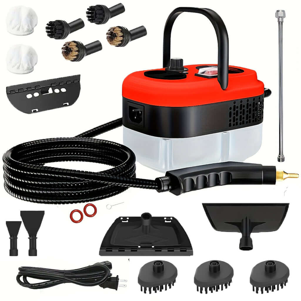 Handheld Steam Cleaner, Steamer For Cleaning, 2500W Pressurized Steam Cleaner With 1.2L Water Tank And 12 Attachments, Portable Steamer Cleaner For Home Car Kitchen Bathroom Furniture Tile Grout - The Oasnin