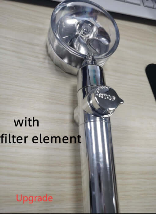 New Turbo Propeller Shower Head Water Saving High Preassure Flow 360 Degrees With Fan Extension Showerhead Rainfall With Holder - The Oasnin