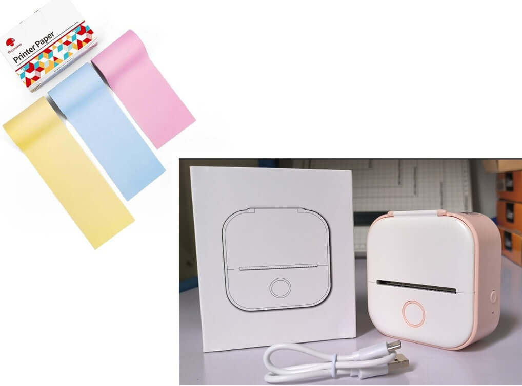 Portable Mini Thermal Label Printer Home Photo Printer Student Wrong Question Printer Bluetooth - compatible Mini Label Printer Price Tag - The Oasnin