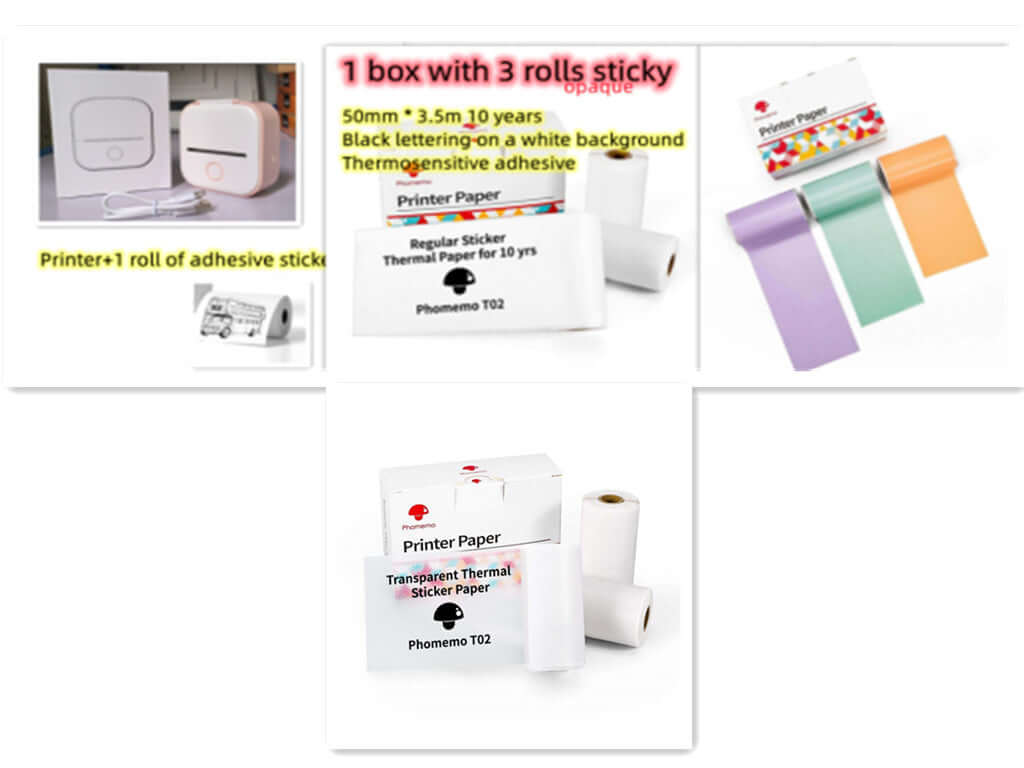 Portable Mini Thermal Label Printer Home Photo Printer Student Wrong Question Printer Bluetooth - compatible Mini Label Printer Price Tag - The Oasnin