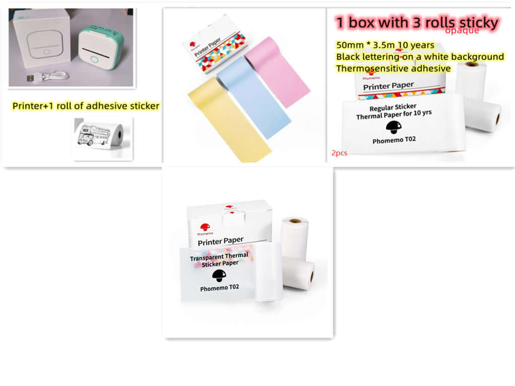Portable Mini Thermal Label Printer Home Photo Printer Student Wrong Question Printer Bluetooth - compatible Mini Label Printer Price Tag - The Oasnin