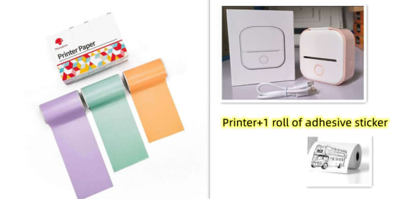 Portable Mini Thermal Label Printer Home Photo Printer Student Wrong Question Printer Bluetooth - compatible Mini Label Printer Price Tag - The Oasnin
