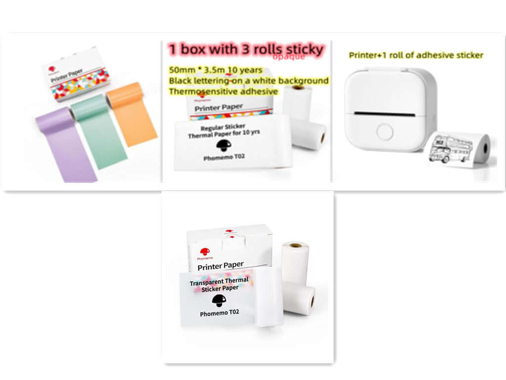 Portable Mini Thermal Label Printer Home Photo Printer Student Wrong Question Printer Bluetooth - compatible Mini Label Printer Price Tag - The Oasnin