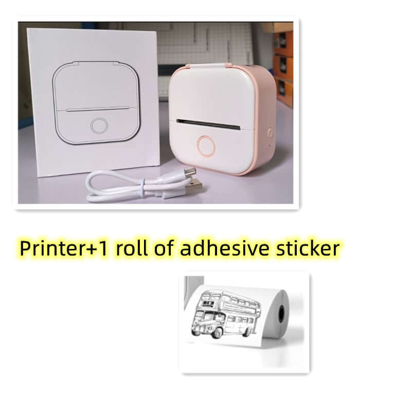 Portable Mini Thermal Label Printer Home Photo Printer Student Wrong Question Printer Bluetooth - compatible Mini Label Printer Price Tag - The Oasnin